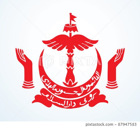 Flag of Brunei. Vector drawing icon 87947583