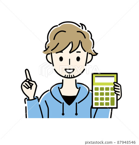 Calculator and men - Stock Illustration [87948546] - PIXTA