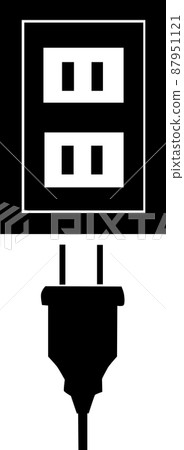 Power plug and outlet silhouette Power plug and outlet silhouette 87951121