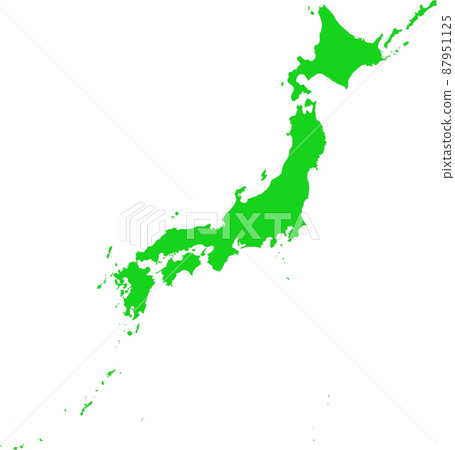日本詳細的綠色地圖 87951125