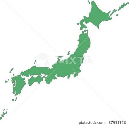 Green simple map of Japan Green simple map of Japan 87951128