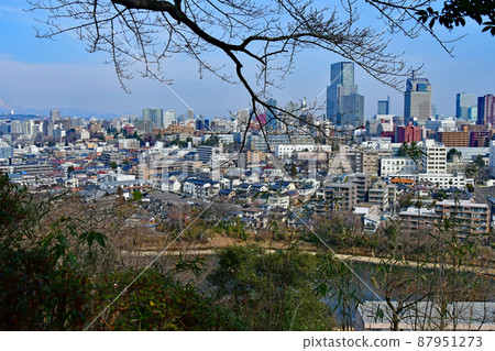 從愛宕神社、廣瀨川、樹木之城的區域看廣瀨川和仙台市 87951273