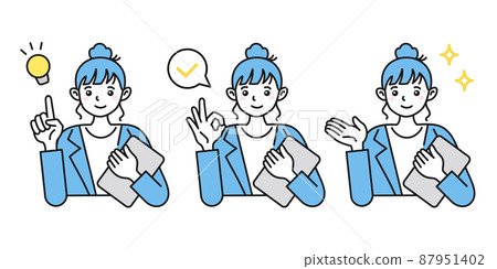 Illustrations of women in the business scene 3-piece set Proposals, confirmations, introductions, explanations, etc. Illustrations of women in the business scene 3-piece set Proposals, confirmations, introductions, explanations, etc. 87951402