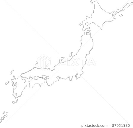 日本簡單的白色地圖 87951580