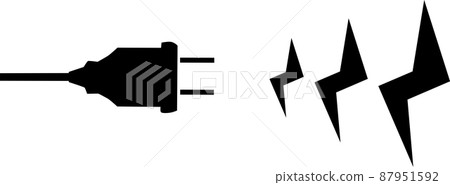 Silhouette of power plug that sends electricity Silhouette of power plug that sends electricity 87951592