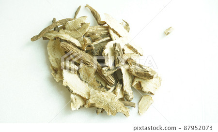 Chinese herbal medicine Angelica on a white background 87952073