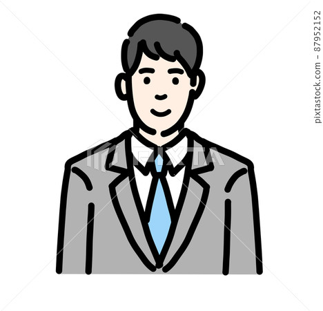 Bust up of a young man in a smiling suit 87952152