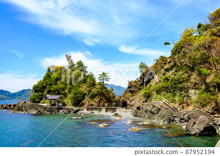 Wakasa Obama Tagarasu Port and Tsurihime Port Sea and Myojinbana Lighthouse 87952194