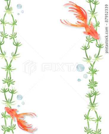 Goldfish watercolor style cute frame - Stock Illustration [87952339 ...