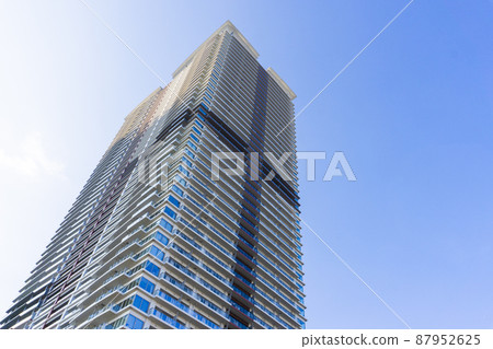 Landscape photograph looking up at a high-rise apartment _c_12 Landscape photograph looking up at a high-rise apartment _c_12 87952625
