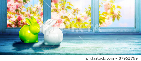 Funny Easter bunny. Happy Easter holiday concept. Funny Easter bunny. Happy Easter holiday concept. 87952769