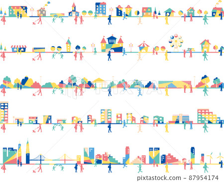 幾何圖案城市景觀人集 87954174