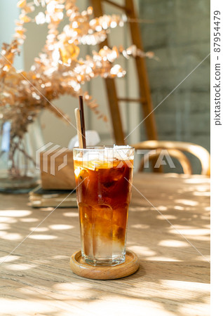 espresso coffee with coconut juice 87954479