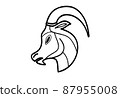 The Capricorn zodiac symbol, horoscope sign on white background. Royalty high-quality stock of Capricorn signs isolated on white background. Horoscope, astrology icons with simple style 87955008