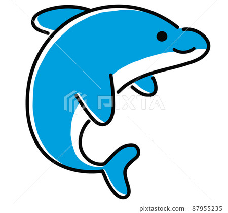 可愛海豚的矢量圖解 可愛海豚的矢量圖解 87955235