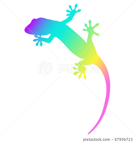 壁虎剪影圖（白色背景、矢量、剪裁） 87956723