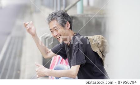 Male smile positive Male smile positive 87956794