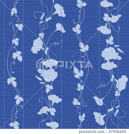 The morning glory over the bamboo blinds is made into a continuous pattern, The morning glory over the bamboo blinds is made into a continuous pattern, 87956899