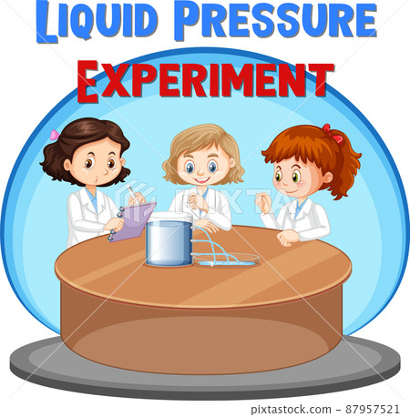 Three students doing liquid pressure experiment Three students doing liquid pressure experiment 87957521