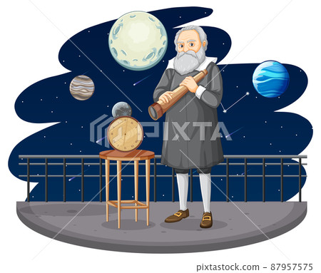 Portrait of Galileo Galilei in cartoon style Portrait of Galileo Galilei in cartoon style 87957575