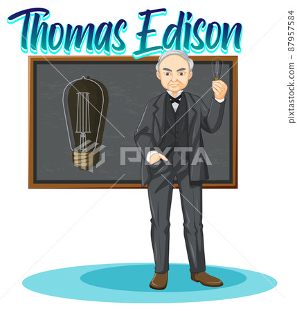 Thomas Edison cartoon character 87957584