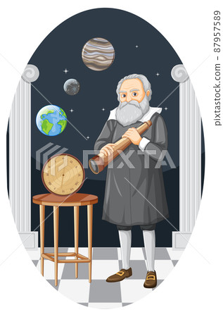 Portrait of Galileo Galilei in cartoon style Portrait of Galileo Galilei in cartoon style 87957589
