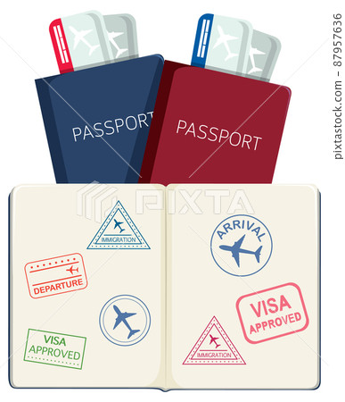 Passport with flight tickets on white background Passport with flight tickets on white background 87957636