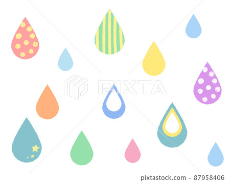 Illustration of colorful drops Illustration of colorful drops 87958406