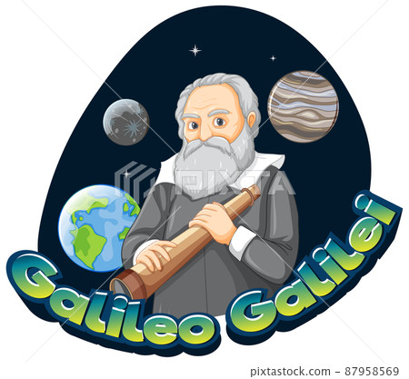 Portrait of Galileo Galilei in cartoon style Portrait of Galileo Galilei in cartoon style 87958569