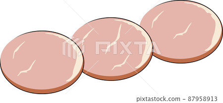Illustration material of three side-by-side ham 87958913