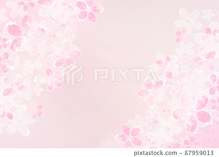 Pink cherry blossom snowstorm background 87959013