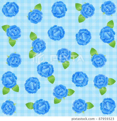 Blue rose pattern material drawn with a watercolor touch 87959323