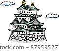 Nagoya Castle handwritten style illustration 87959527