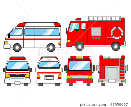 Ambulance fire engine vector illustration Ambulance fire engine vector illustration 87959667