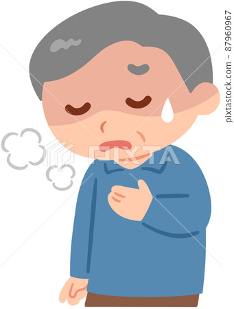 Elderly man who seems to be suffocating 87960967