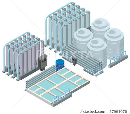 Isometric industrial area of desalination plant 87961076