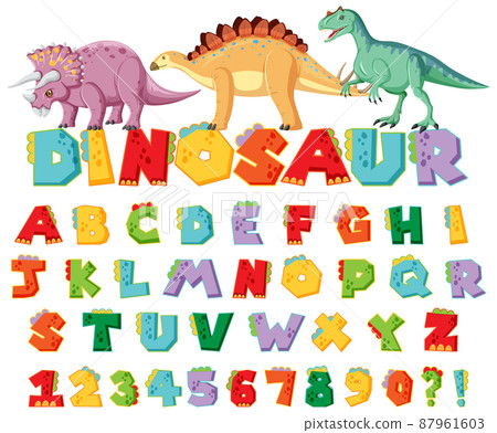 Font design for dinosaur alphabets Font design for dinosaur alphabets 87961603