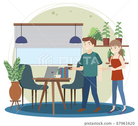 Teamwork business talking to each other at office 87961620