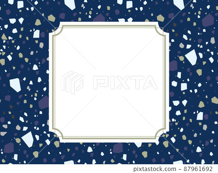 Terrazzo tile background and gold frame 87961692
