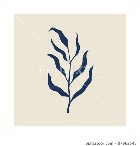 Matisse abstract tropic leaf. Contemporary art print. Minimalist art. Poster with organic floral blob. Vector illustration isolated 87962543