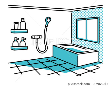 Scenery of the bathroom with shower and bathtub 87963015