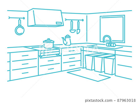 Kitchen scenery before dinner (breakfast or lunch) 87963018