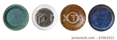 織地不很細的民間藝術盤的紋理 87963022