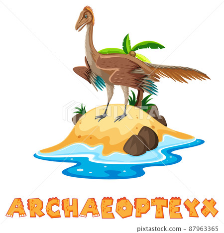 Archaeopteyx standing on island Archaeopteyx standing on island 87963365
