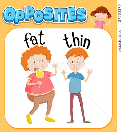 Opposite words for fat and thin 87963379
