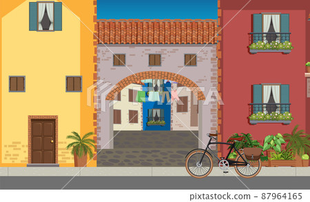 Scene with many buildings in city - Stock Illustration [87964165] - PIXTA