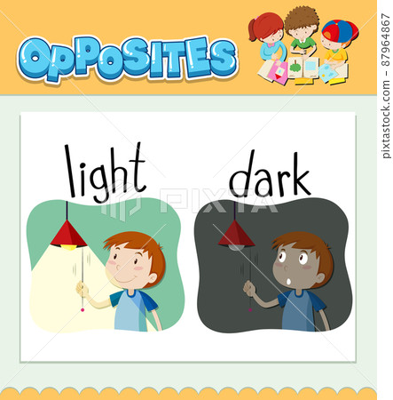 Opposite words for light and dark 87964867