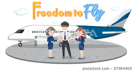 Freedom to fly typography design with aircrew characters Freedom to fly typography design with aircrew characters 87964909