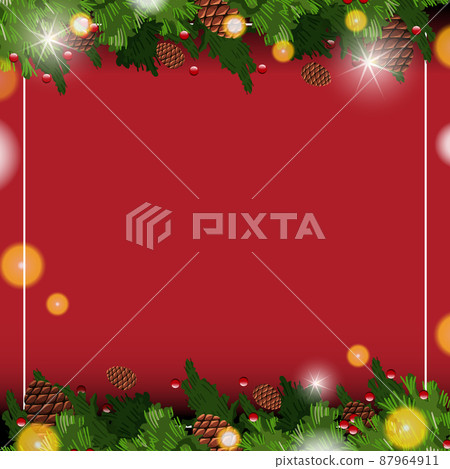 Empty banner in Christmas theme with ornaments Empty banner in Christmas theme with ornaments 87964911