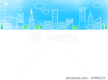 Eco-friendly and sustainable image of the city line drawing illustration Eco-friendly and sustainable image of the city line drawing illustration 87965235